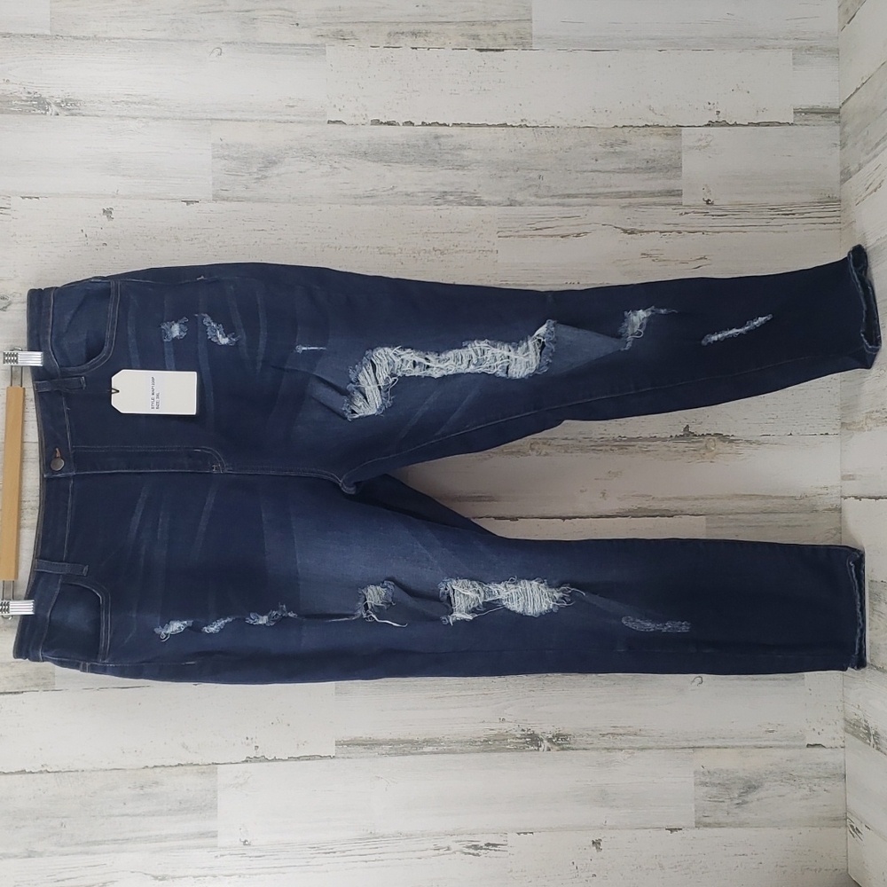 The M.A.P Most Attractive People dark denim distressed jean Size 3XL NWT - Picture 1 of 10